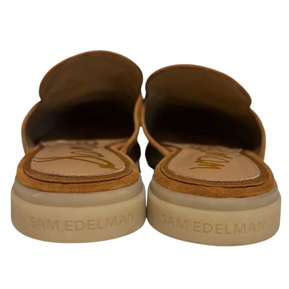 Sam Edelman Kira Bit Brown Leather Suede Mule Loafers with Gold Accent 9.5M - Picture 9 of 10